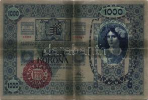 1902. 1000K piros "Magyarország" körbélyegzővel T:IV + 1919. 20K T:IV + 1920. 50K T:III