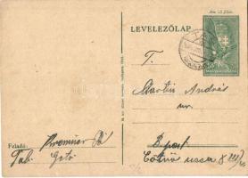 1944 A tabi zsidó templom udvarán felállított gettóból feladott levelezőlap / Letter from the ghetto of the Hungarian synagogue of Tab