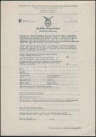 cca 1940 Egyesült Magyar Nemzetiszocialista Párt belépési nyilatkozat