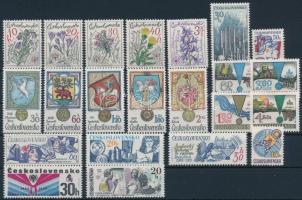 Czechoslovakia 3 sets + 7 stamps, Csehszlovákia 3 klf sor + 7 önálló érték