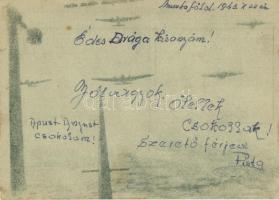 1943 Muszkaföld. Második világháborús tábori posta, repülőgépek / WWII Hungarian Feldpost, aircrafts
