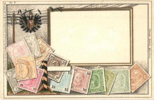 Set of Austrian stamps, Ottmar Zieher Philatelie-Ansichtskarte No. 6. litho