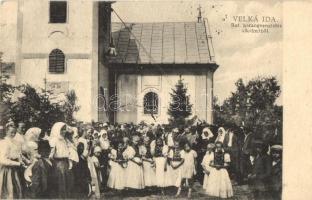 Nagyida, Velka Ida; Református harangszentelési ünnepség / inauguration ceremony of the Calvinist church bell, 1938 Kassa visszatért So. Stpl