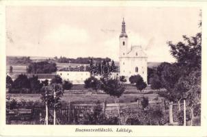 3 db RÉGI magyar templomos városképes lap; Búcsúszentlászló, Őcsény, Hejőkeresztúr / 3 pre-1945 Hung...