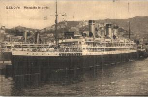 Genova, Genoa; Piroscafo in porto / steamship at the port (fl)