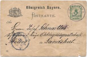 ~1900 Gruss aus Rosenheim, Bezirkskommando / German military art postcard. Hand-painted Art Nouveau ...