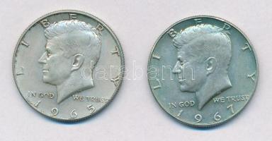 Amerikai Egyesült Államok 1965-1967. 1/2$ Ag Kennedy (2x) T:1- USA 1965-1967. 1/2 Dollar Ag Kennedy (2x) C:AU