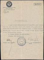 1936 Az Országos Stefánia Szövetség.dányi csoportjának megalakulását jóváhagyó irat .