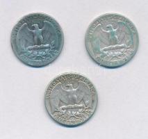 Amerikai Egyesült Államok 1948-1963. 1/4$ Ag "Washington" (3xklf) T:2,2-,3
USA 1948-1963....