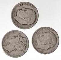 Amerikai Egyesült Államok 1945. 1D Ag "Mercury" + 1948-1953. 1D Ag "Roosevelt" (...