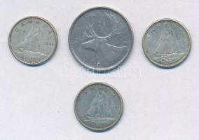 Kanada 1955. 25c Ag + 1961-1964. 10c Ag (3xklf) T:2,2-
Canada 1955. 25 Cents Ag + 1961-1964. 10 Cen...