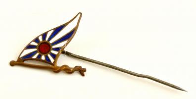 cca 1930 A Margitka motorhajó nagyméretű fényképe, hozzá zománcozott hajósklub jelvény 30x20 cm