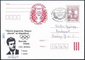 Horváth Zoltán (1937-) olimpiai és világbajnok vívó aláírása borítékon