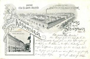 1899 Budapest X. Kőbánya (Steinbruch), Magyar Fém és Lámpaárugyár, Postahivatal, floral, Art Nouveau (EB)