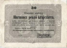 1849. 15kr + 30kr "Kossuth bankó" T:IV