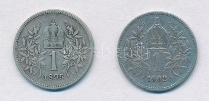 Ausztria 1895-1902. 1K Ag "Ferenc József" (2x) T:2-
Austria 1895-1902. 1 Corona Ag "...