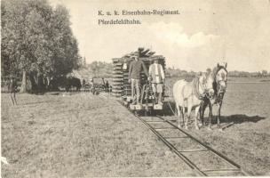 K.u.K. Eisenbahn-Regiment, Pferdefeldbahn / K.u.K. railroad regiment, horse-drawn field tram, military field railway construction (EB)