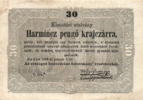 1849. 30kr "Kossuth bankó" "*"-gal T:II