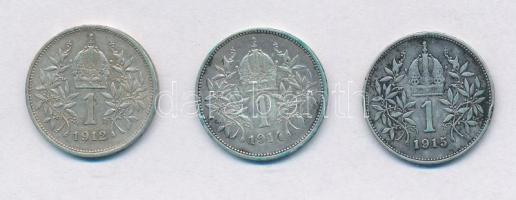 Ausztria 1912-1915. 1K Ag "Ferenc József" (3xklf) T:2,2- ph.
Austria 1912-1915. 1 Corona ...