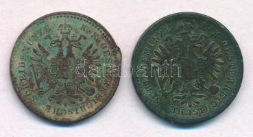 1860E 1kr Cu + 1861E 1kr Cu T:2-,3 patina
