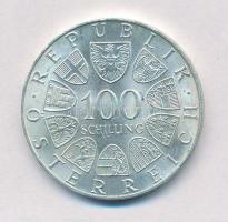 Ausztria 1975. 100Sch Ag "150 éve született ifj. Johann Strauss" T:1-,2 
Austria 1975. 10...