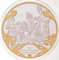 DN A Szent Korona évezrede - Szapolyai János koronázása 1526 aranyozott, ezüstözött Cu emlékérem tanúsítvánnyal (40mm) T:PP