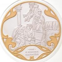DN A Szent Korona évezrede - A korona elrablása 1440 aranyozott, ezüstözött Cu emlékérem tanúsítvánnyal (40mm) T:PP