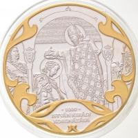 DN A Szent Korona évezrede - István király koronázása 1000 aranyozott, ezüstözött Cu emlékérem tanúsítvánnyal (40mm) T:PP