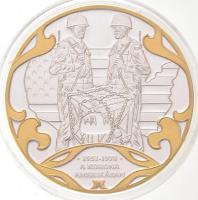 DN A Szent Korona évezrede - A korona Amerikában 1951-1978 aranyozott, ezüstözött Cu emlékérem tanúsítvánnyal (40mm) T:PP