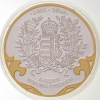 DN "A Szent Korona évezrede - A korona a Parlamentben 2000" aranyozott, ezüstözött Cu emlé...