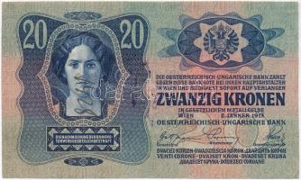 1913. 20K kiolvashatatlan felülbélyegzéssel, kézírásos megjegyzéssel T:II szép, ropogós papír