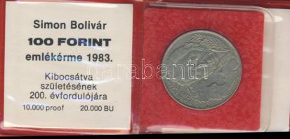 1983. 100Ft "Simon Bolivár" T:BU Eredeti tokban, tanúsítvánnyal!