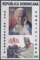 Pope John Paul II. imperforated block, II. János Pál 25 éve pápa vágott blokk
