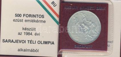 1984. 500Ft Ag "Téli olimpia-Sarajevo" T:BU Eredeti tokban, tanúsítvánnyal! Csak 8000db!