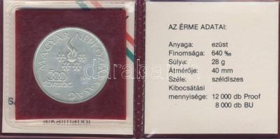 1984. 500Ft Ag "Téli olimpia-Sarajevo" T:BU Eredeti tokban, tanúsítvánnyal! Csak 8000db!
