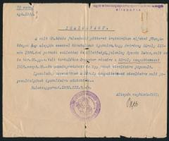 1930 Igazolvány Károly csapatkereszt viselésének jogosultságáról