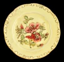 Zsolnay virágmintás kis tálka, kézzel festett, jelzett, kis kopásokkal, d: 8,5 cm