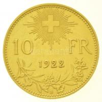 Svájc 1922B 10Fr Au "Helvetia" (3,21g/0.900) T:2
Switzerland 1922B 10 Francs Au "Hel...