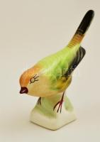 Aquincumi porcelán madár, kézzel festett, jelzett, hibátlan, m: 5 cm