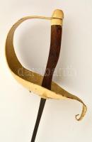 cca 1930(?) Régi vívótőr, fa nyéllel, pengehossz: 88 cm, teljes hossz: 104,5 cm