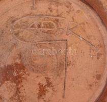 Jelzett retro iparművész mázas váza, apró lepattanással, m: 29 cm