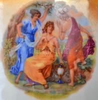 Zsolnay mitológiai jelenetes 2 db teás csésze, matricás, jelzett, kopásnyomokkal, d: 8,5 cm, m: 6 cm