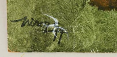 Hincz jelzéssel: Arcok népviseletben. Vegyes technika, farost, 70×45 cm