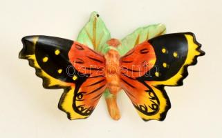 Kerámia pillangó, kézzel festett, jelzés nélkül, hibátlan, 10x7 cm