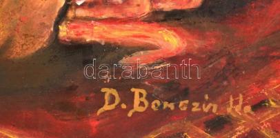 Benczúr jelzéssel: Melegedő gyermekek. Olaj, karton, 55×36 cm