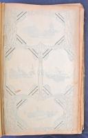 Régi nagy alakú képeslapalbum 440 férőhellyel, dombornyomott Art Nouveau fedéllel, szakadásokkal / O...