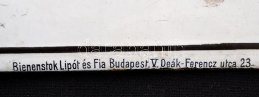 cca 1870-1890 Budapest V. "Haltér - felé" feliratú zománcozott utcanévtábla. A régi Belvár...