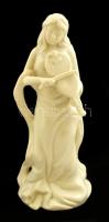 Hegedülő hölgy, fehér porcelán figura, jelzés nélkül, hibátlan, m: 22 cm