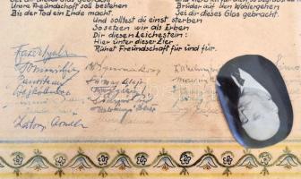 cca 1961 A Selmeci Öreg Diákok Asztaltársaságának köszöntő lapja Maurtiz Béla (1881-1971) egyetemi t...