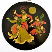 3 db porcelán fűszertartó és kávés kancsó + fa tálcakép